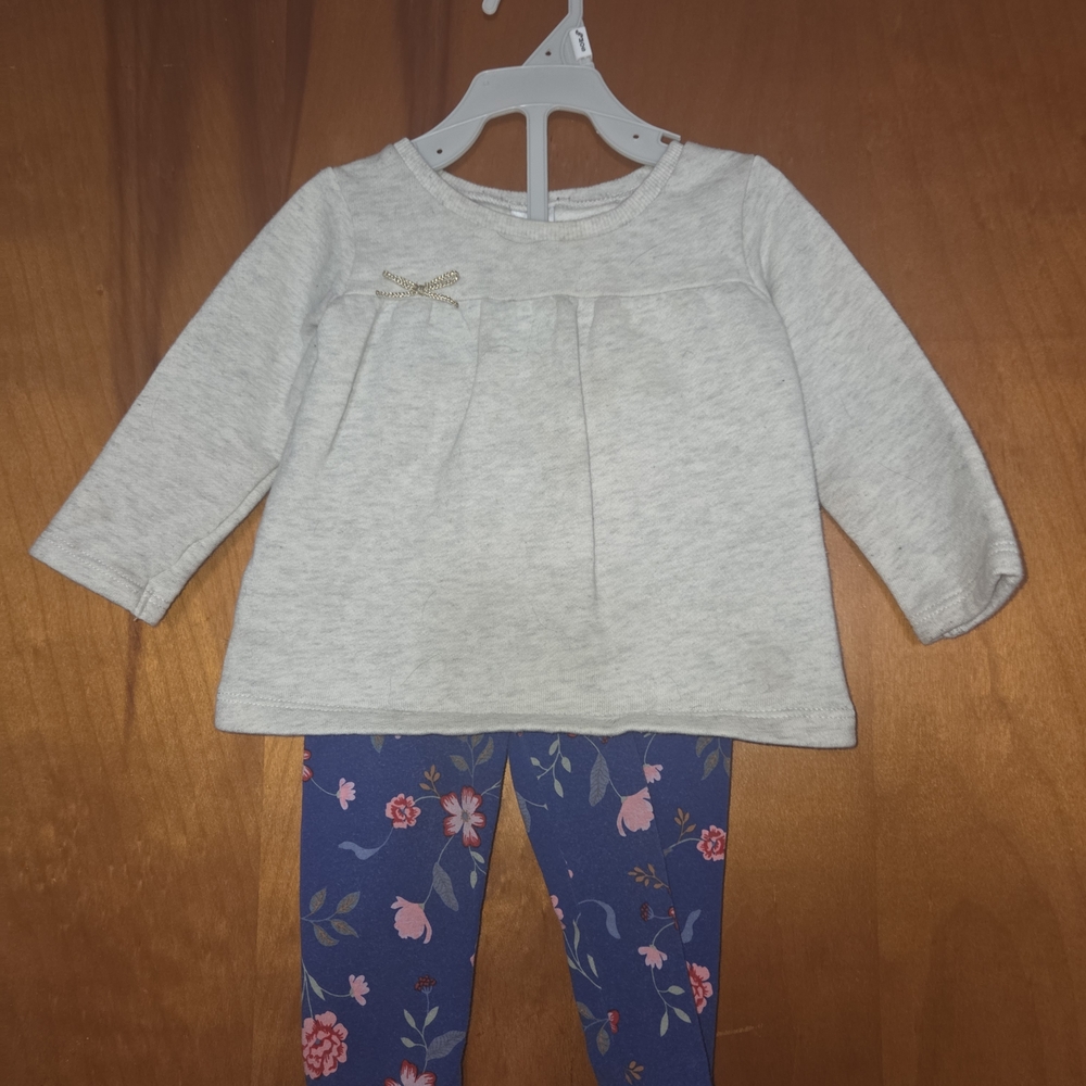 Carter's Gray and Blue Floral Kids Matching Set